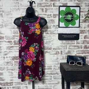 Torrid Floral Sleeveless Blouse - Purple and Multicolor
